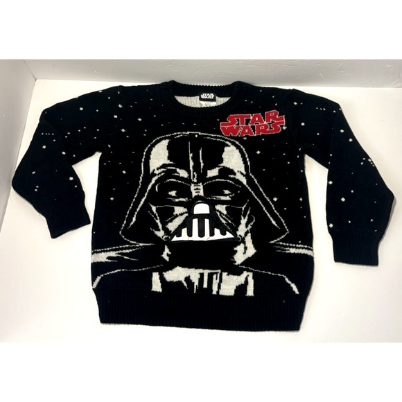 Star Wars Darth Vader | Black Long Sleeve Ugly Christmas Sweater Kids Size XS - Picture 1 of 6